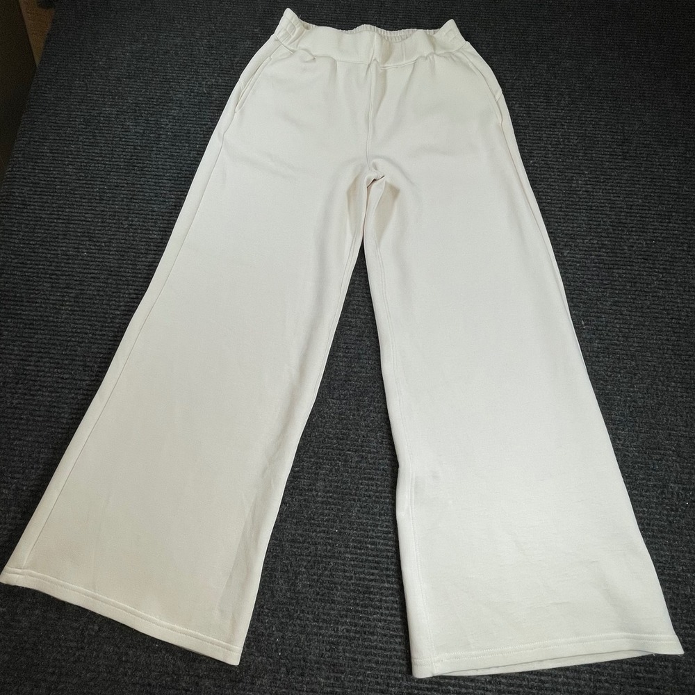 Vintage Havana Womens Cream Wide Leg Lounge Pants High Rise Modal Blend B11883 M